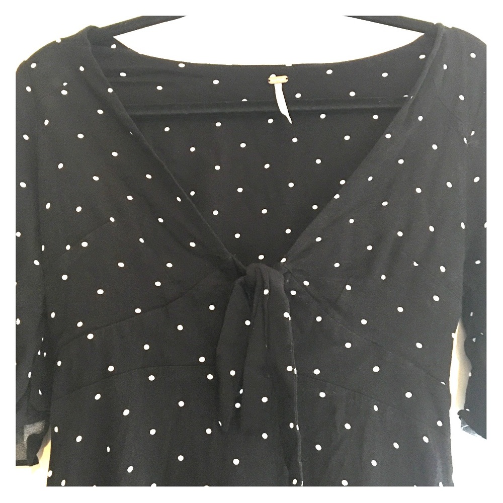 Free People Black and White Polka Dot Dress